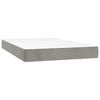 vidaXL Κρεβάτι Boxspring με Στρώμα Ανοιχτό Γκρι 120x200 εκ. Βελούδινο