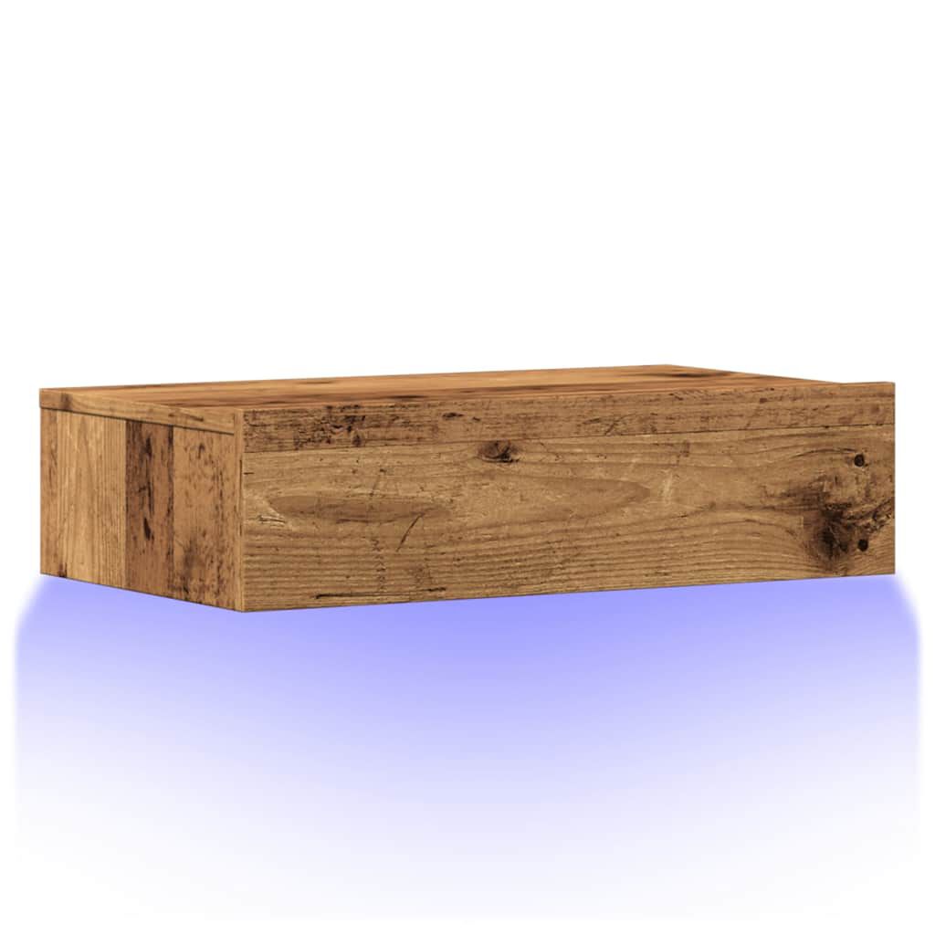 vidaXL Ντουλάπι τηλεόρασης με φώτα LED Παλιό ξύλο 60x35x15,5 cm