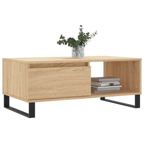 vidaXL Τραπεζάκι Σαλονιού Sonoma Δρυς 90x50x36,5 εκ. Επεξεργασμ. Ξύλο