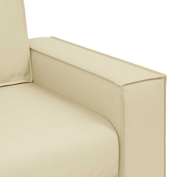 vidaXL Καναπές Loveseat 180 εκ με μαξιλάρι Κρεμ Τεχνητό δέρμα