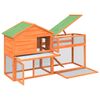vidaXL Κλουβί Κουνελιών Καφέ 185,5x60,5x109,5 εκ. Μασίφ Ξύλο Πεύκου