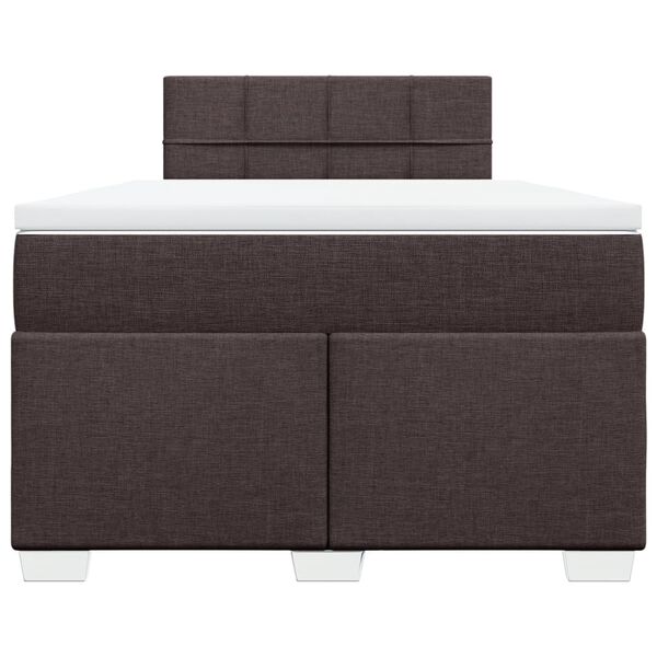 vidaXL Κρεβάτι Boxspring με Στρώμα Σκούρο Καφέ 120x190 εκ Υφασμάτινο