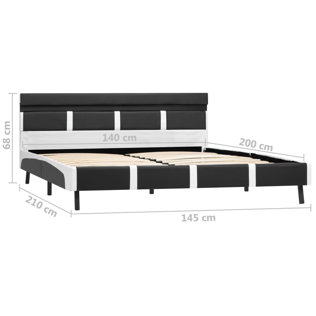 vidaXL Πλαίσιο Κρεβατιού με LED Γκρι 140x200 εκ. από Συνθετικό Δέρμα