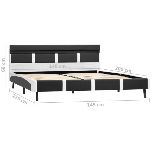 vidaXL Πλαίσιο Κρεβατιού με LED Γκρι 140x200 εκ. από Συνθετικό Δέρμα