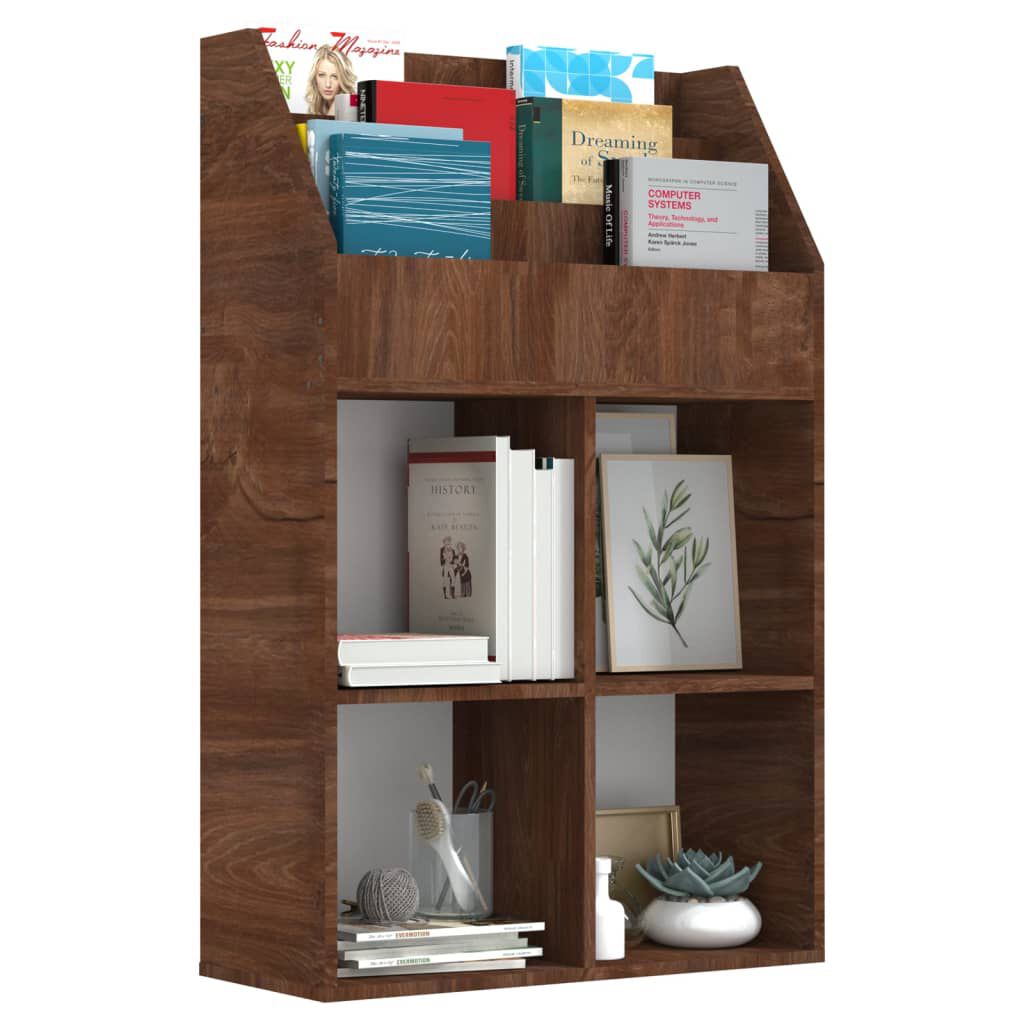 vidaXL Παιδικό Ράφι Περιοδικών Καφέ Δρυς 71x30x114 εκ. Επεξεργ. ξύλο