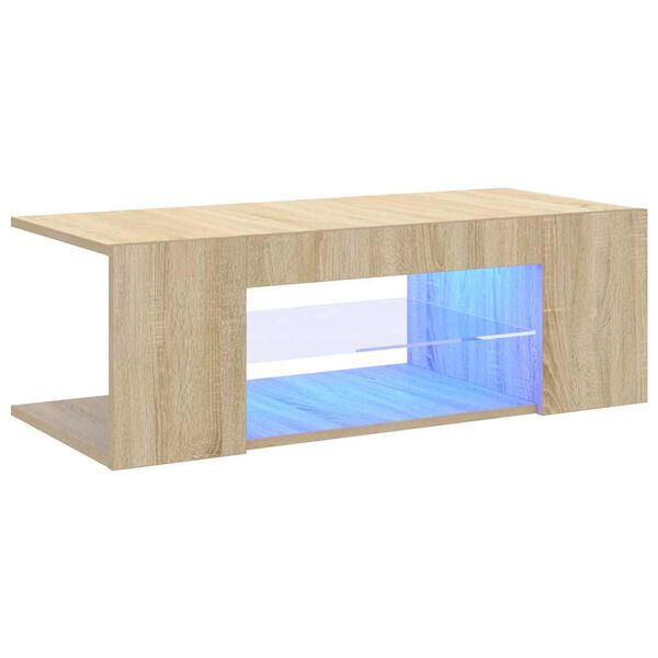 vidaXL Έπιπλο Τηλεόρασης με LED Sonoma Δρυς 90x39x30 εκ.