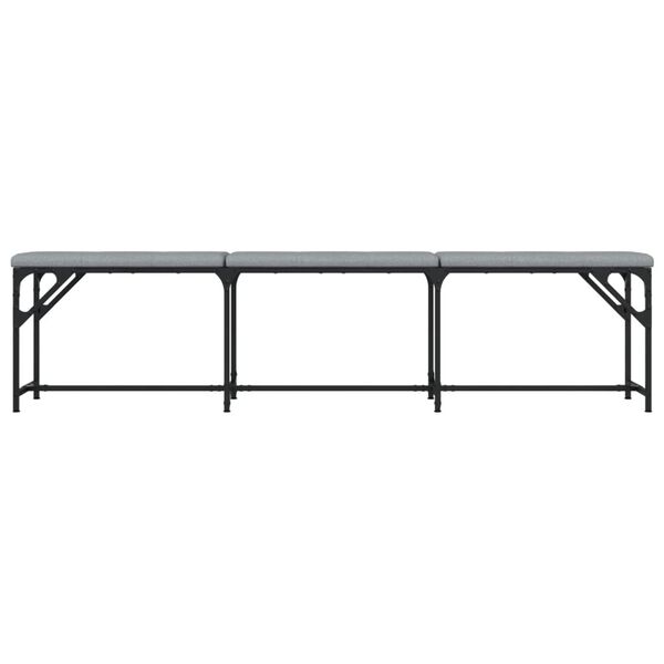 vidaXL Πάγκος Τραπεζαρίας Ανοιχτό Γκρι 186x32x45 εκ. Ατσάλι / Ύφασμα