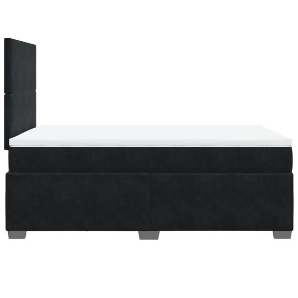 vidaXL Κρεβάτι Boxspring με Στρώμα Μαύρο 120 x 200 εκ. Βελούδινο