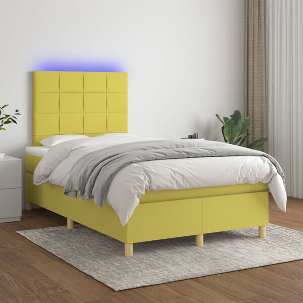 vidaXL &Kappa;&rho;&epsilon;&beta;ά&tau;&iota; Boxspring &mu;&epsilon; &Sigma;&tau;&rho;ώ&mu;&alpha; & LED &Pi;&rho;ά&sigma;&iota;&nu;&omicron; 120x200 &epsilon;&kappa; &Upsilon;&phi;&alpha;&sigma;&mu;ά&tau;&iota;&nu;&omicron;