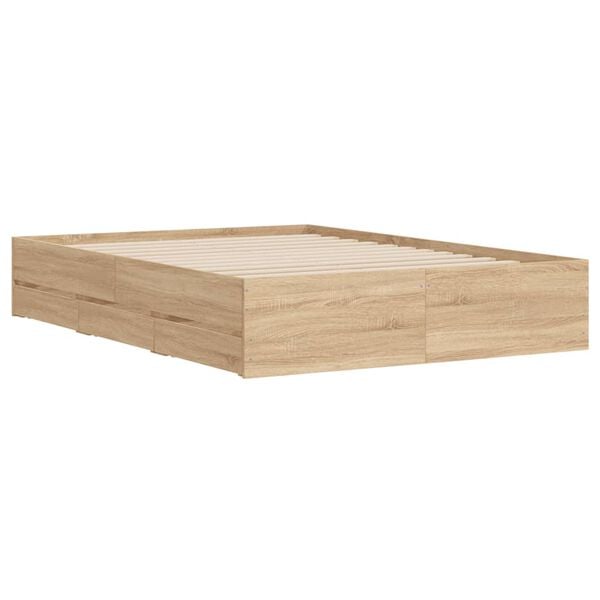 vidaXL Πλαίσιο Κρεβατιού με συρτάρια Sonoma Δρυς 120x200εκ. Επεξ. Ξύλο