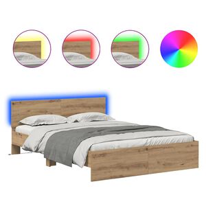 vidaXL &Sigma;&kappa;&epsilon;&lambda;&epsilon;&tau;ό&sigmaf; &Kappa;&rho;&epsilon;&beta;&alpha;&tau;&iota;&omicron;ύ Artisan Oak 135 x 190 cm &Epsilon;&pi;&epsilon;&xi;&epsilon;&rho;&gamma;&alpha;&sigma;&mu;έ&nu;&omicron; &xi;ύ&lambda;&omicron;