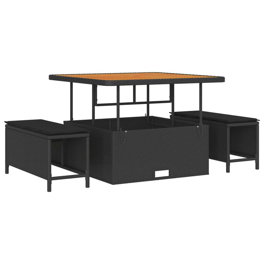 vidaXL Σετ Καναπέ Κήπου 12 pcs Μαύρο συνθετικό ρατάν