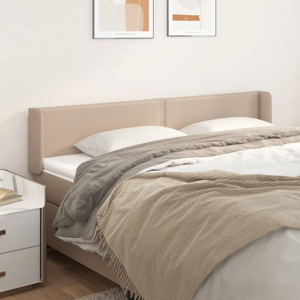 vidaXL Κεφαλάρι με Πτερύγια Καπουτσίνο 203x16x78/88εκ. Συνθετικό Δέρμα