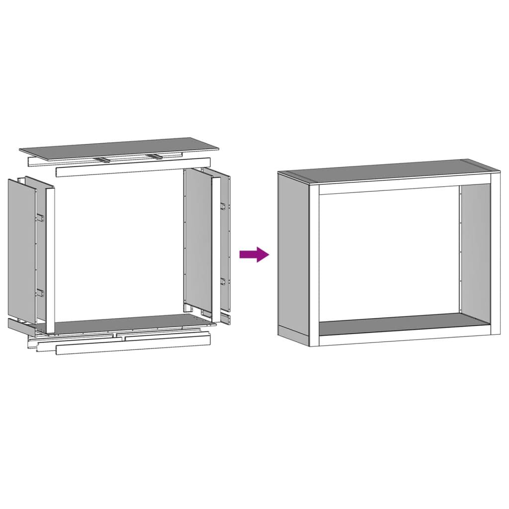 vidaXL Ράφι Καυσόξυλων Ανθρακί 100x40x80 εκ. Ατσάλινο
