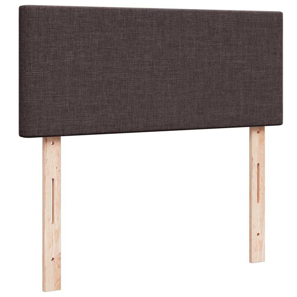 vidaXL Κρεβάτι Boxspring με Στρώμα Σκούρο Καφέ 120x190 εκ Υφασμάτινο