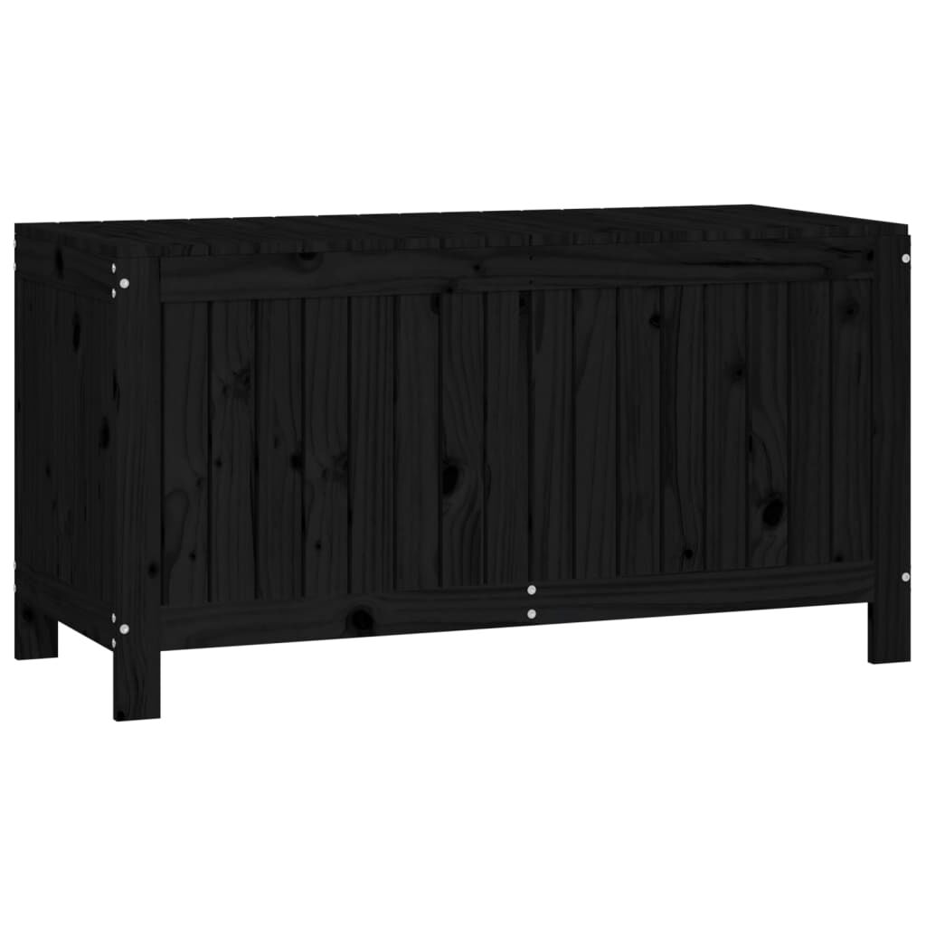 vidaXL Κουτί Αποθήκευσης Κήπου Μαύρο 115x49x60 εκ. Μασίφ Ξύλο Πεύκου