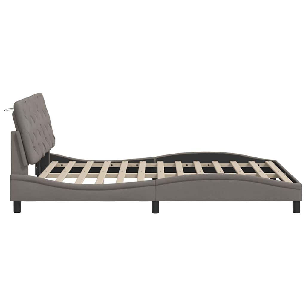 vidaXL Σκελετός Κρεβατιού Χωρίς Στρώμα Taupe 140x200 εκ. Υφασμάτινο