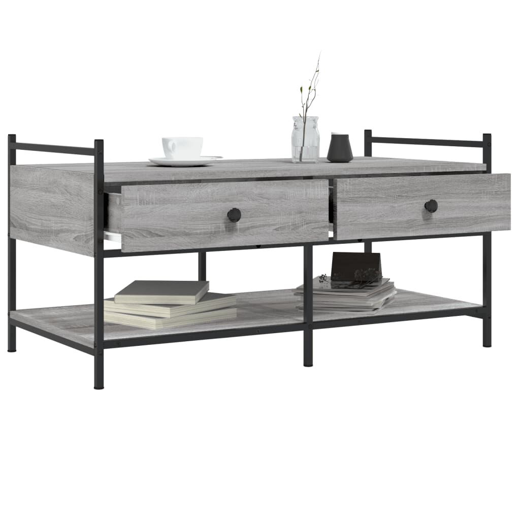 vidaXL Τραπεζάκι Σαλονιού Γκρι Sonoma 99x50x50 εκ. Επεξεργασμένο Ξύλο