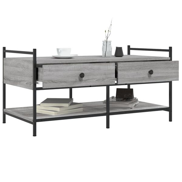 vidaXL Τραπεζάκι Σαλονιού Γκρι Sonoma 99x50x50 εκ. Επεξεργασμένο Ξύλο
