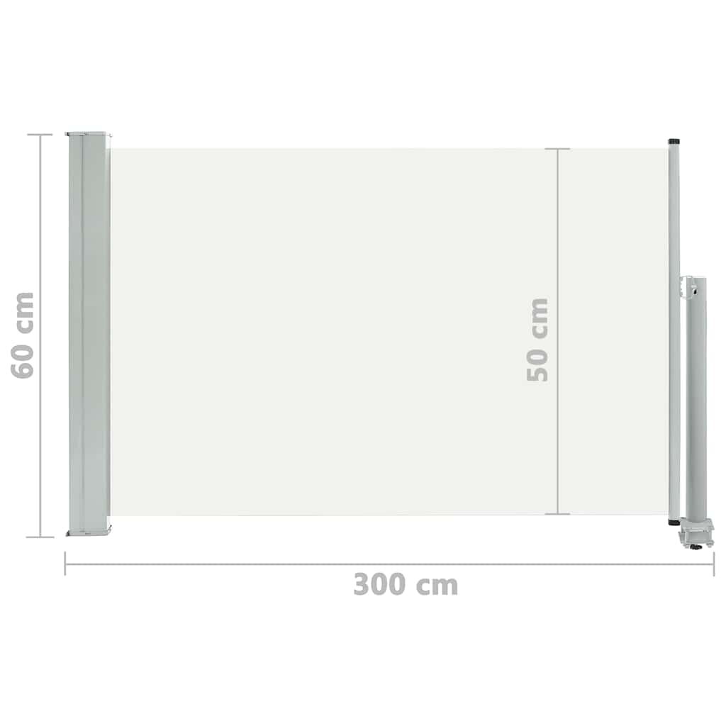 vidaXL Σκίαστρο Πλαϊνό Συρόμενο Βεράντας Κρεμ 60 x 300 εκ.