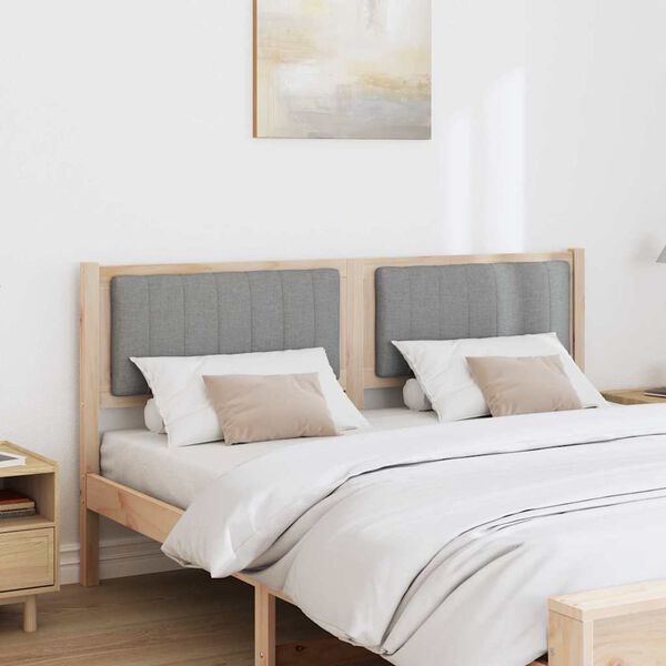 vidaXL Ταπετσαρισμένο κεφαλάρι Καφέ 160 cm Στερεά ξυλεία πεύκου