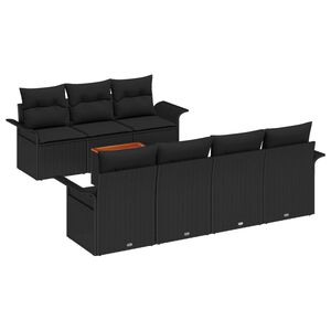 vidaXL &Sigma;&epsilon;&tau; &Kappa;&alpha;&nu;&alpha;&pi;έ &Kappa;ή&pi;&omicron;&upsilon; &mu;&epsilon; &mu;&alpha;&xi;&iota;&lambda;ά&rho;&iota; 8 pcs &Mu;&alpha;ύ&rho;&omicron; &sigma;&upsilon;&nu;&theta;&epsilon;&tau;&iota;&kappa;ό &rho;&alpha;&tau;ά&nu;