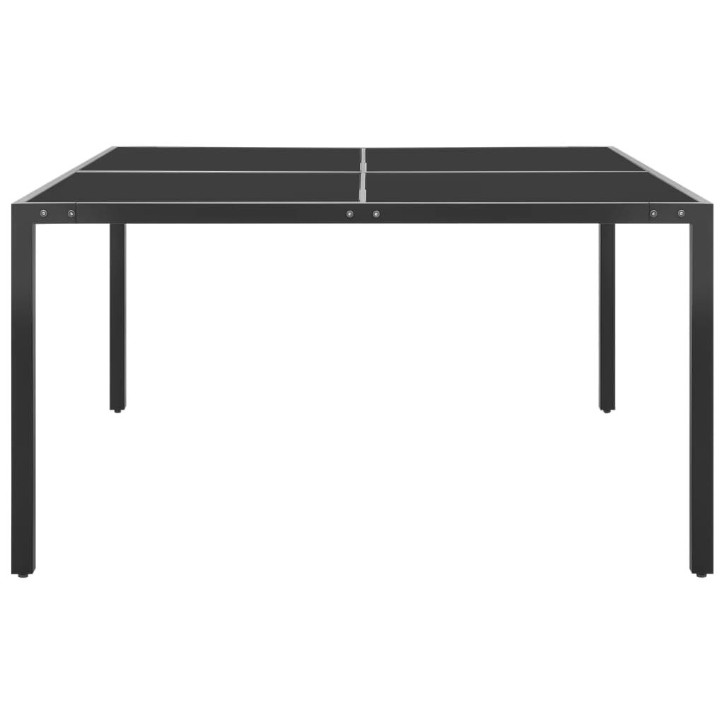 vidaXL Τραπέζι Κήπου Ανθρακί 130 x 130 x 72 εκ. από Γυαλί και Ατσάλι