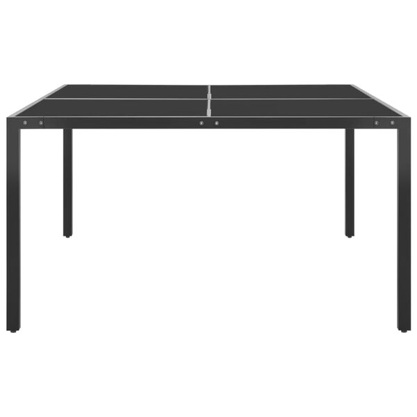 vidaXL Τραπέζι Κήπου Ανθρακί 130 x 130 x 72 εκ. από Γυαλί και Ατσάλι