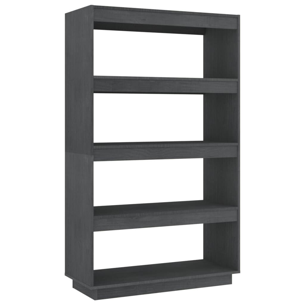 vidaXL Βιβλιοθήκη/Διαχωριστικό Χώρου Γκρι 80x35x135 εκ. Μασίφ Πεύκο