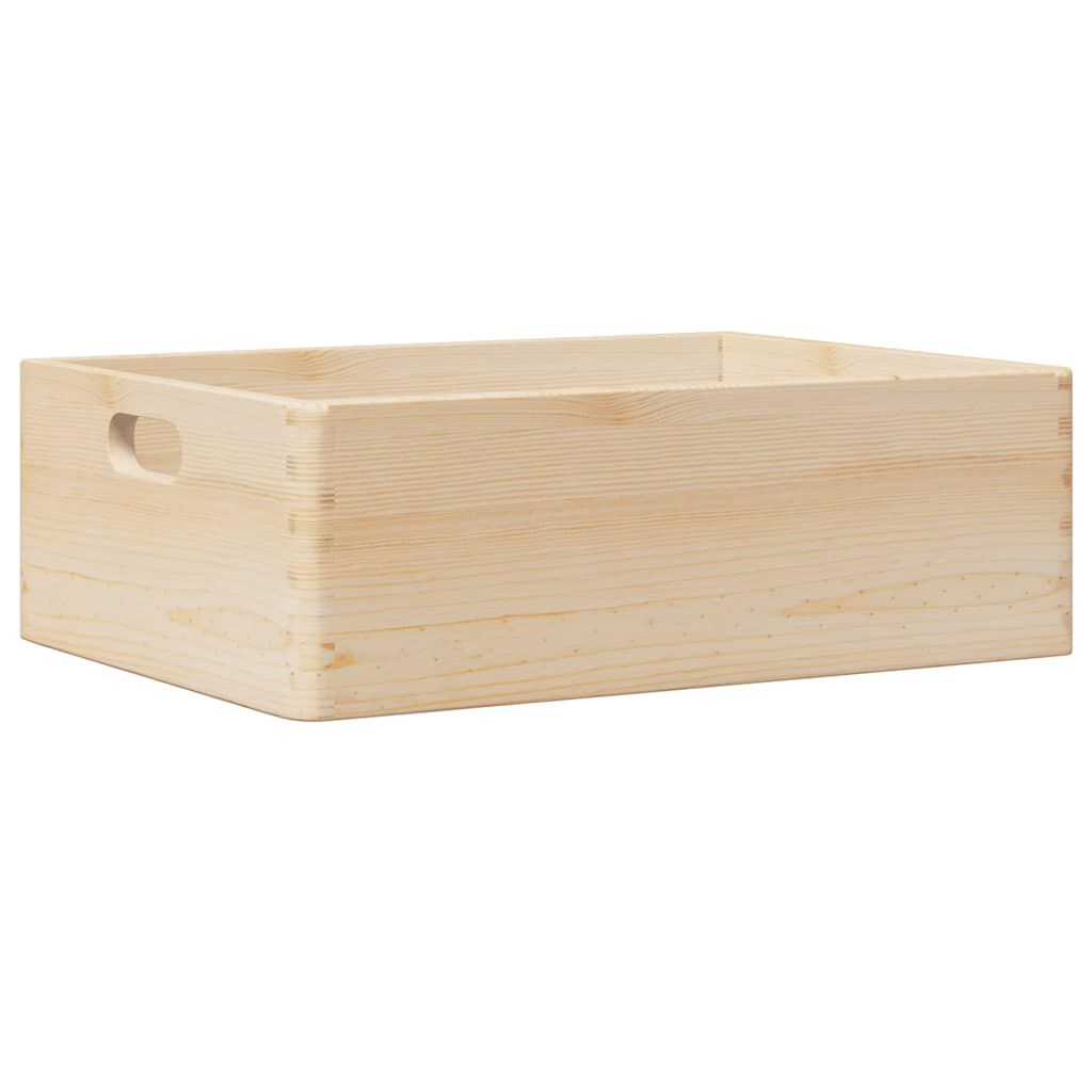 vidaXL Ξύλινο κουτί με λαβές 40x30x13 cm από μασίφ ξύλο πεύκο