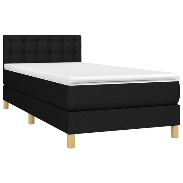 vidaXL &Kappa;&rho;&epsilon;&beta;ά&tau;&iota; Boxspring &mu;&epsilon; &Sigma;&tau;&rho;ώ&mu;&alpha; &Mu;&alpha;ύ&rho;&omicron; 90x190 &epsilon;&kappa;.&Upsilon;&phi;&alpha;&sigma;&mu;ά&tau;&iota;&nu;&omicron;