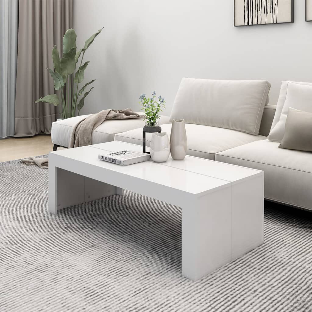 vidaXL Τραπεζάκι Σαλονιού Λευκό 110 x 50 x 35 εκ. από Μοριοσανίδα