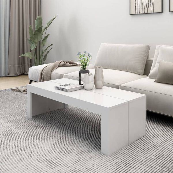 vidaXL Τραπεζάκι Σαλονιού Λευκό 110 x 50 x 35 εκ. από Μοριοσανίδα