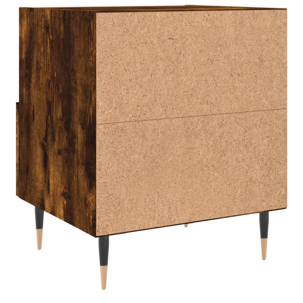 vidaXL Κομοδίνα 2 τεμ. Καπνιστή Δρυς 40 x 35 x 47,5 εκ. Επεξεργ. Ξύλο