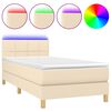 vidaXL &Kappa;&rho;&epsilon;&beta;ά&tau;&iota; Boxspring &mu;&epsilon; &Sigma;&tau;&rho;ώ&mu;&alpha; & LED &Kappa;&rho;&epsilon;&mu; 80x200 &epsilon;&kappa;. &Upsilon;&phi;&alpha;&sigma;&mu;ά&tau;&iota;&nu;&omicron;