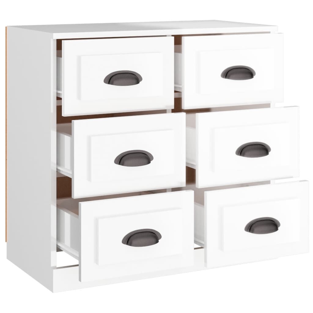 vidaXL Ντουλάπι Γυαλιστερό Λευκό 70x35,5x67,5 εκ. Επεξεργασμένο Ξύλο