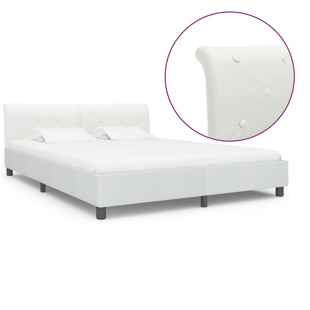 vidaXL Πλαίσιο Κρεβατιού Λευκό 180 x 200 εκ. από Συνθετικό Δέρμα