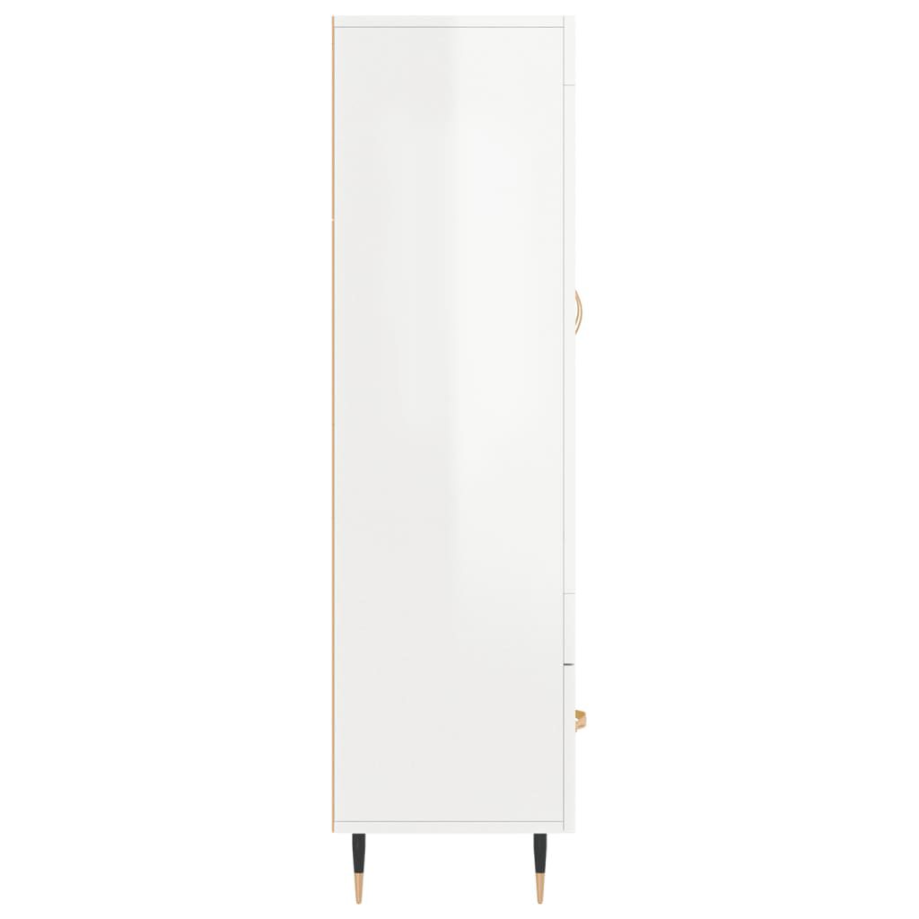 vidaXL Ντουλάπα Γυαλ. Λευκό 69,5 x 31 x 115 εκ. από Επεξεργασμένο Ξύλο