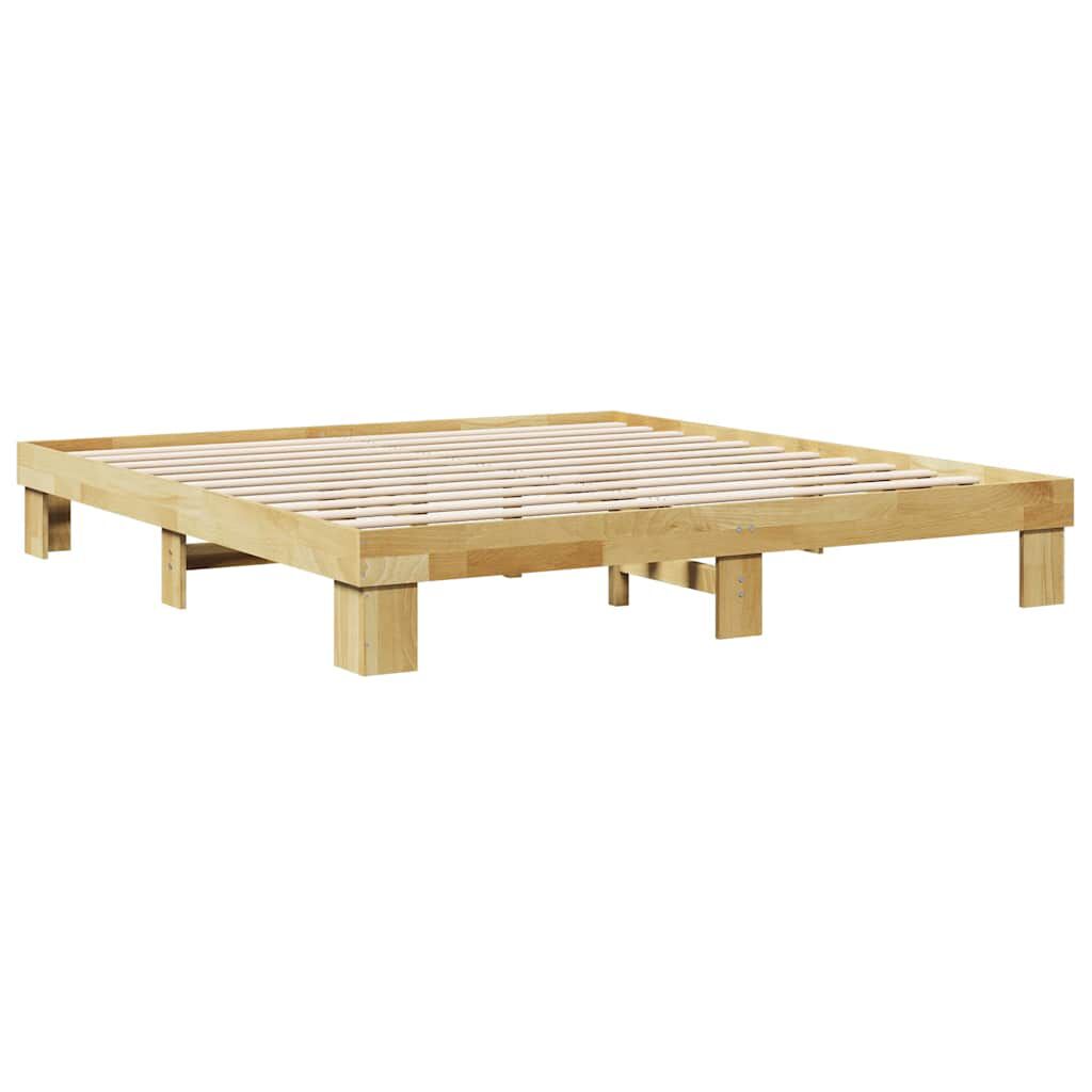 vidaXL Πλαίσιο κρεβατιού χωρίς στρώμα 180x200 cm μασίφ ξύλο δρυς