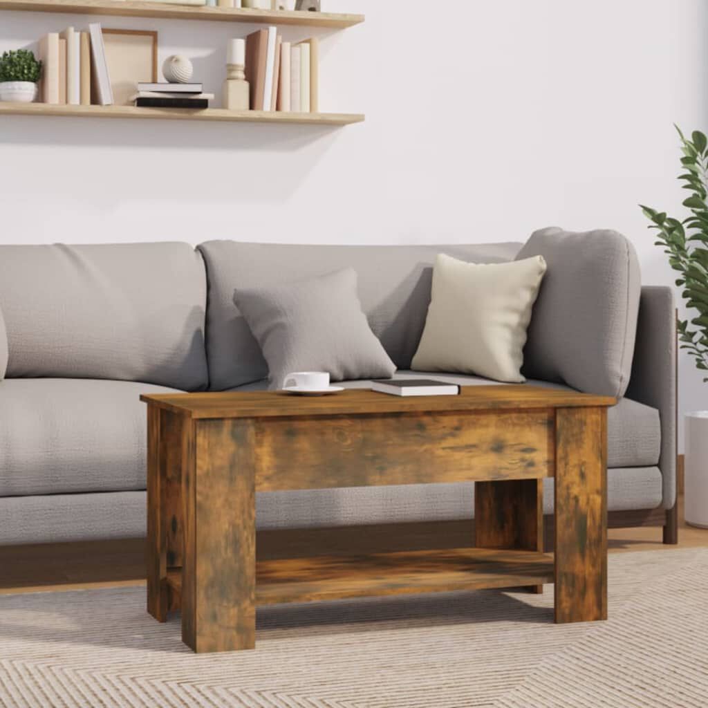 vidaXL Τραπεζάκι Σαλονιού Καπνιστή Δρυς 101x49x52 εκ. Επεξεργ. Ξύλο