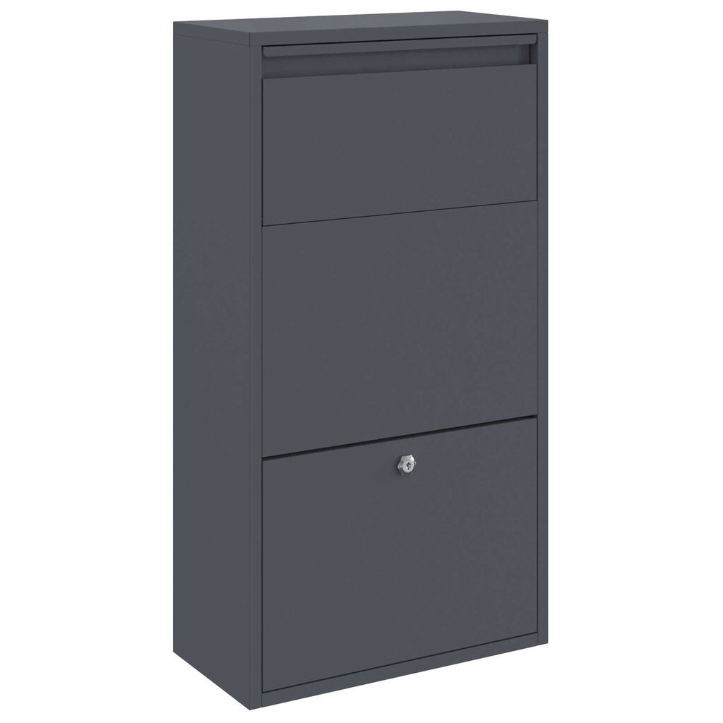 vidaXL Γραμματοκιβώτιο για Πακέτα Ανθρακί 44x22x82 εκ Χάλυβα
