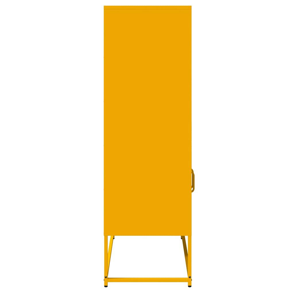 vidaXL Highboard Μουστάρδα κίτρινη 68x39x123 cm Χάλυβας