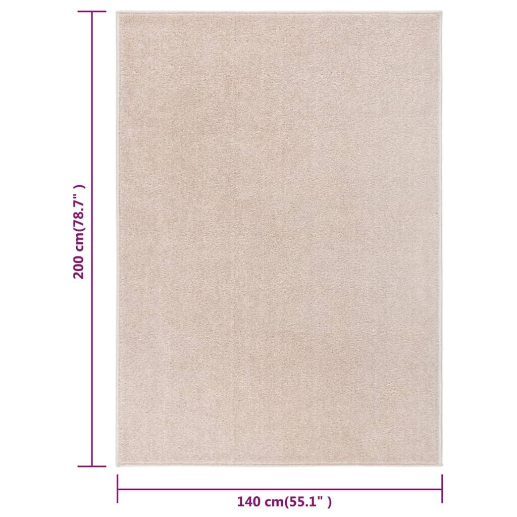vidaXL Χαλί Κοντό Πέλος Σκούρο Μπεζ 140 x 200 εκ.