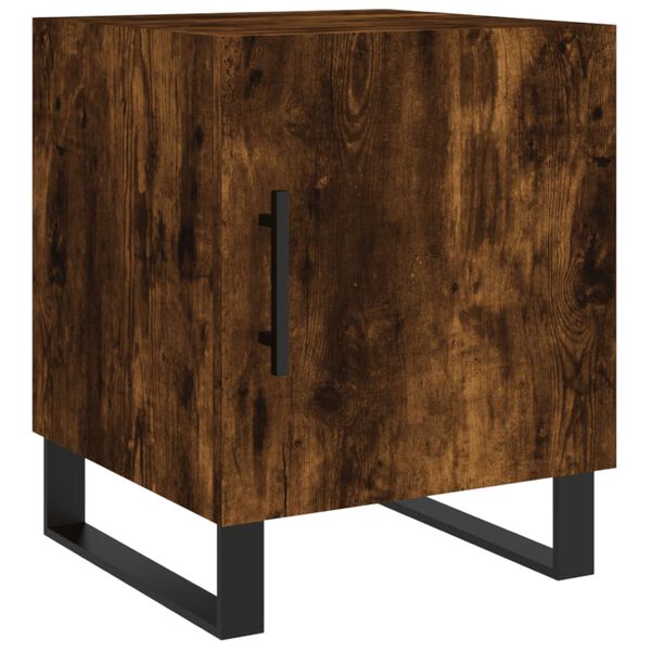 vidaXL Κομοδίνα 2 τεμ. Καπνιστή Δρυς 40x40x50 εκ. από Επεξεργ. Ξύλο