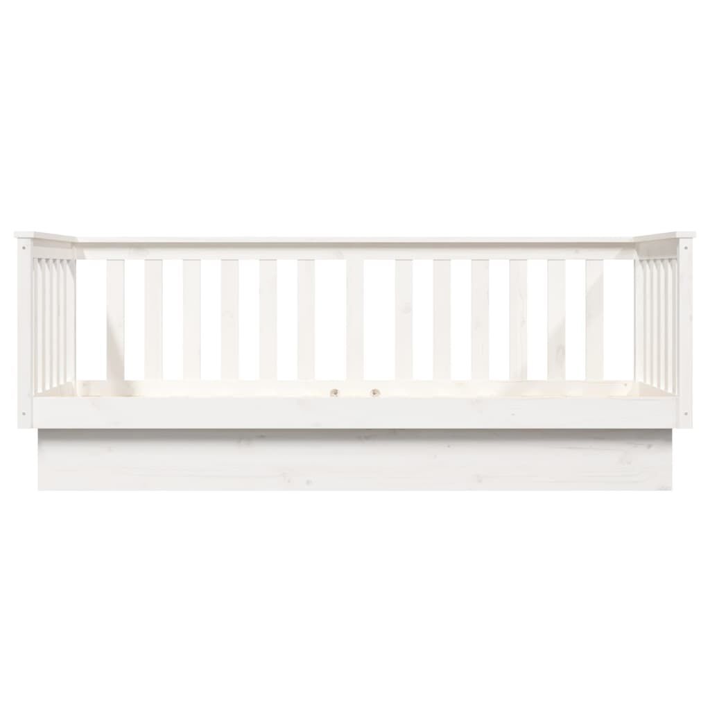 vidaXL Κρεβάτι ημέρας χωρίς στρώμα Λευκό 75x190 cm Στερεό ξύλο πεύκο