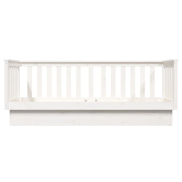 vidaXL Κρεβάτι ημέρας χωρίς στρώμα Λευκό 75x190 cm Στερεό ξύλο πεύκο