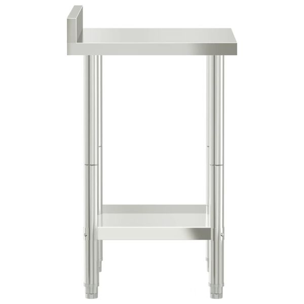vidaXL Πάγκος Εργασίας Κουζίνας με Πλάτη 55x55x93 εκ. Ανοξείδ. Ατσάλι