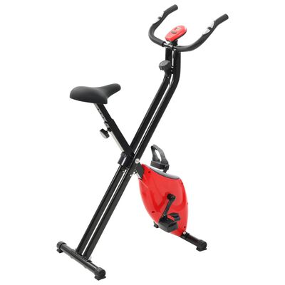 vidaXL Ποδήλατο Γυμναστικής X-Bike Μαγνητικό Μαύρο/Κόκκινο Μέτρ.Παλμών