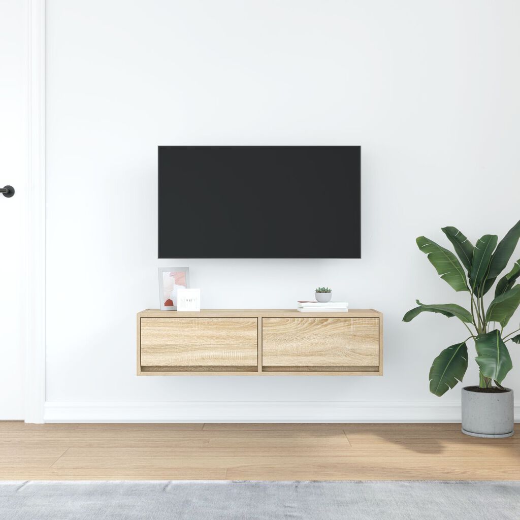 vidaXL Κομοδίνο ΤV Σομιέ Καρυδιά 100x31x25,5 εκ. Επεξεργασμένου Ξύλου