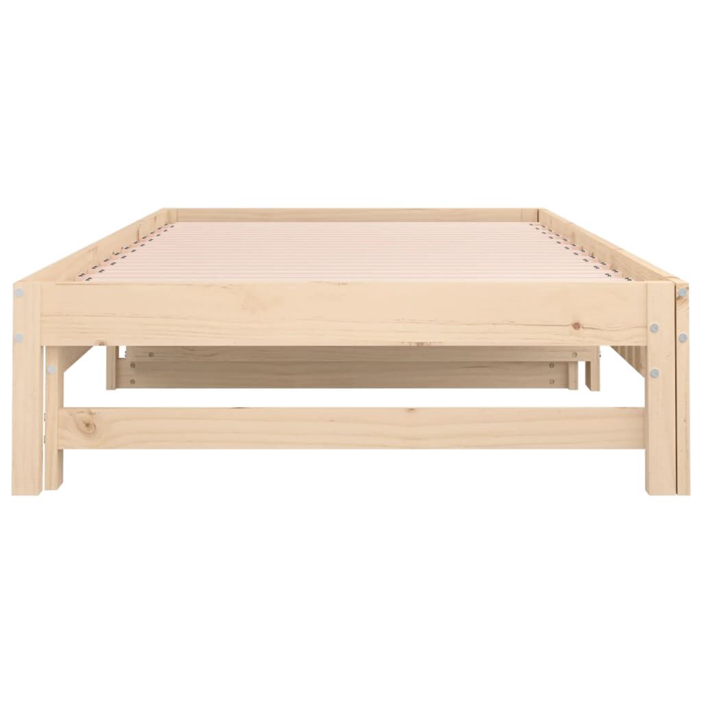 vidaXL Καναπές Κρεβάτι Συρόμενος 2x(90x200) εκ. από Μασίφ Ξύλο Πεύκου